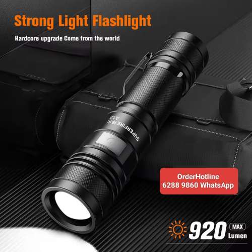TacTical LED Flashlight 強光電筒🔦 Zoomable. USB-C直接充電. 18650鋰電池容量 3...