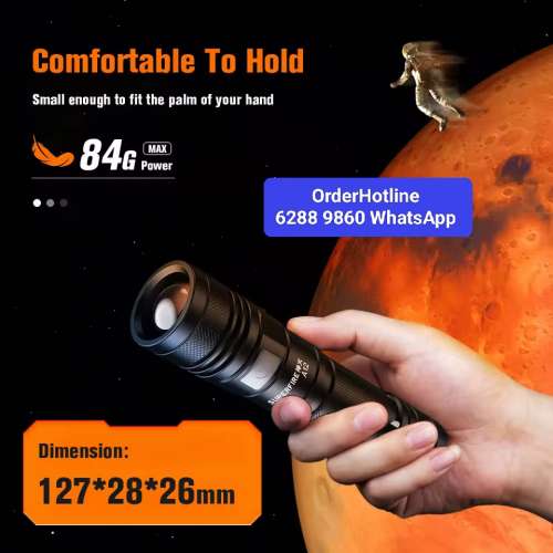 TacTical LED Flashlight 強光電筒🔦 Zoomable. USB-C直接充電. 18650鋰電池容量 3...