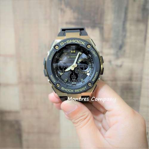 Montres Company 香港註冊公司(32年老店) 卡西歐 CASIO G-Steel 黑金色 超大錶徑 光...