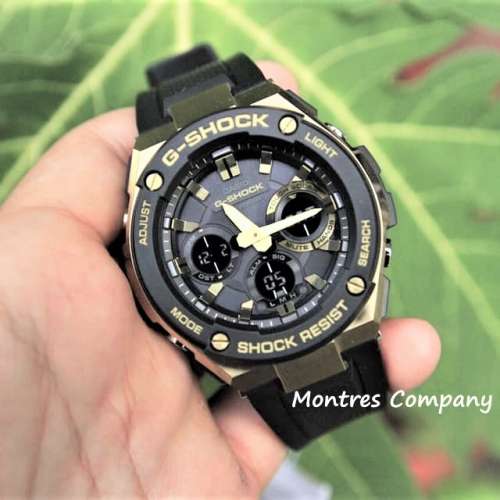 Montres Company 香港註冊公司(32年老店) 卡西歐 CASIO G-Steel 黑金色 超大錶徑 光...