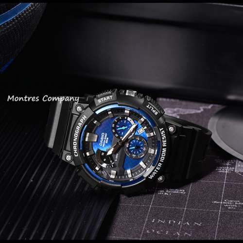 Montres Company 香港註冊公司(32年老店) 卡西歐 CASIO 藍黑色 超大錶徑 MCW-200H-2...