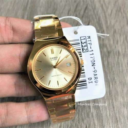 Montres Company 香港註冊公司(32年老店) 卡西歐 CASIO 金色不鏽鋼錶帶 MTP1170 MT...