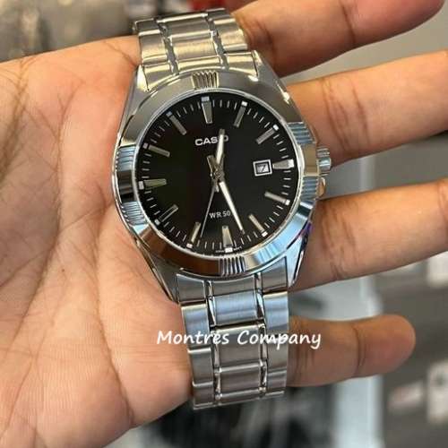 Montres Company 香港註冊公司(32年老店) 卡西歐 CASIO 不鏽鋼錶帶 黑銀色 MTP1308...