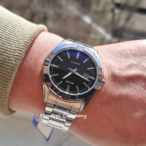 Montres Company 香港註冊公司(32年老店) 卡西歐 CASIO 不鏽鋼錶帶 黑銀色 MTP1308...