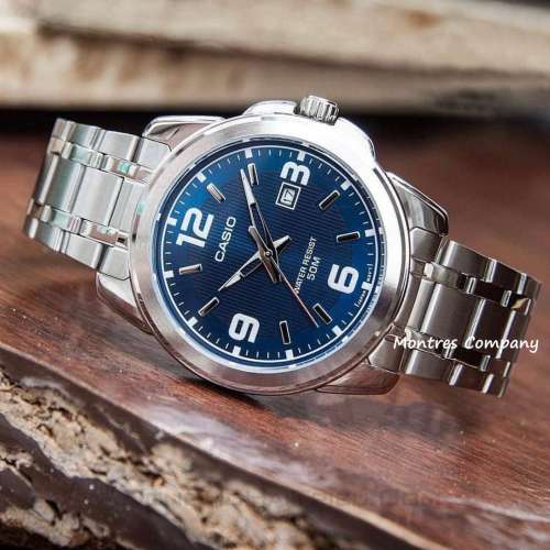 Montres Company 香港註冊公司 (32年老店) 卡西歐 CASIO 不鏽鋼錶帶 銀藍色 MTP131...