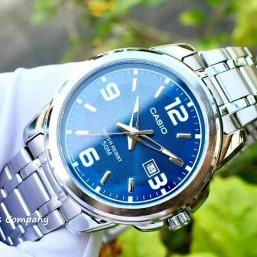 Montres Company 香港註冊公司 (32年老店) 卡西歐 CASIO 不鏽鋼錶帶 銀藍色 MTP131...