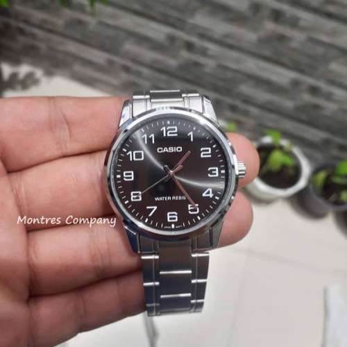 Montres Company 香港註冊公司(32年老店) 卡西歐 CASIO 不鏽鋼錶帶 黑銀色 MTPV001...