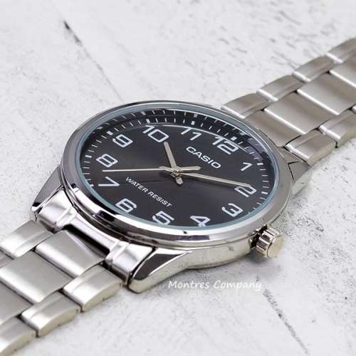 Montres Company 香港註冊公司(32年老店) 卡西歐 CASIO 不鏽鋼錶帶 黑銀色 MTPV001...