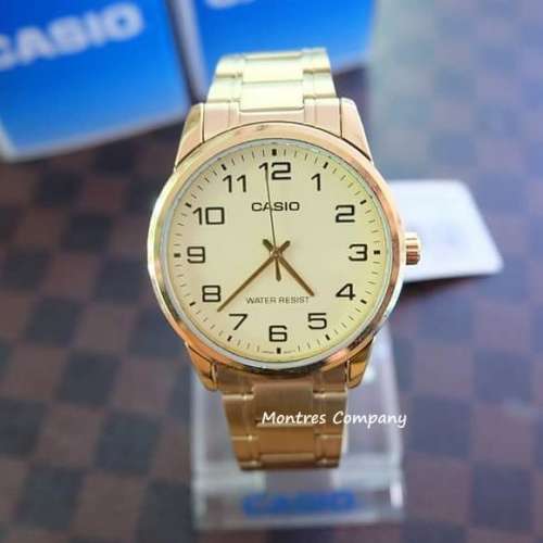 Montres Company 香港註冊公司(32年老店) 卡西歐 CASIO 不鏽鋼錶帶 金色 MTP MTPV0...