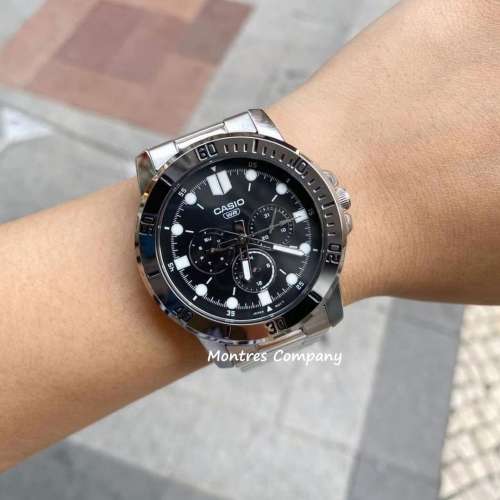 Montres Company 香港註冊公司 (32年老店) 卡西歐 CASIO 不鏽鋼錶帶 黑色 MTPVD300...