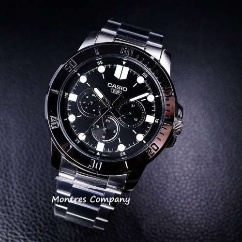 Montres Company 香港註冊公司 (32年老店) 卡西歐 CASIO 不鏽鋼錶帶 黑色 MTPVD300...