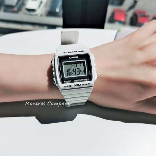 Montres Company 香港註冊公司(32年老店) 卡西歐 CASIO 七年電池壽命 黑白色 W215 ...