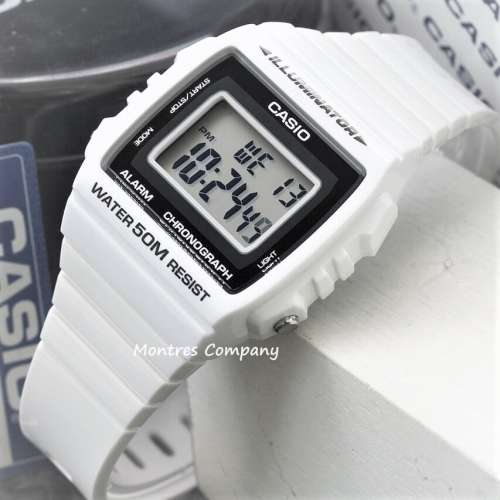 Montres Company 香港註冊公司(32年老店) 卡西歐 CASIO 七年電池壽命 黑白色 W215 ...