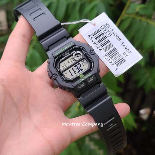 Montres Company 香港註冊公司 (32年老店) 卡西歐 CASIO 十年電池壽命 黑色 WS1400...