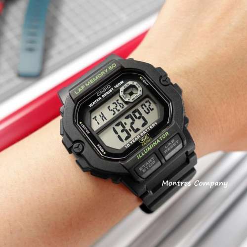 Montres Company 香港註冊公司 (32年老店) 卡西歐 CASIO 十年電池壽命 黑色 WS1400...