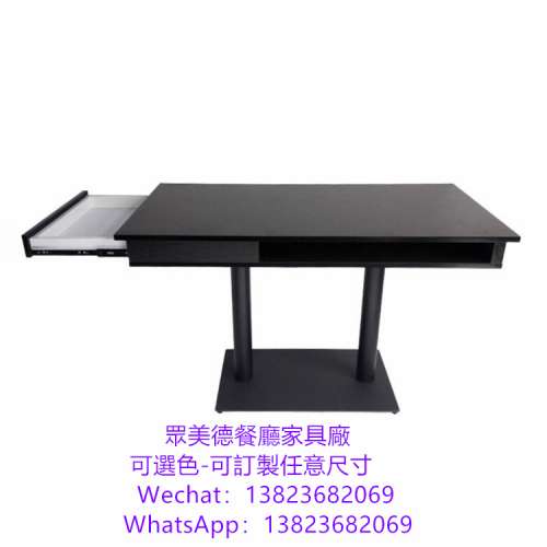 四人位二人位餐枱訂做,港式茶餐冰室餐館桌子訂造,抽桶分隔餐檯訂做廠家,顏色可選尺...