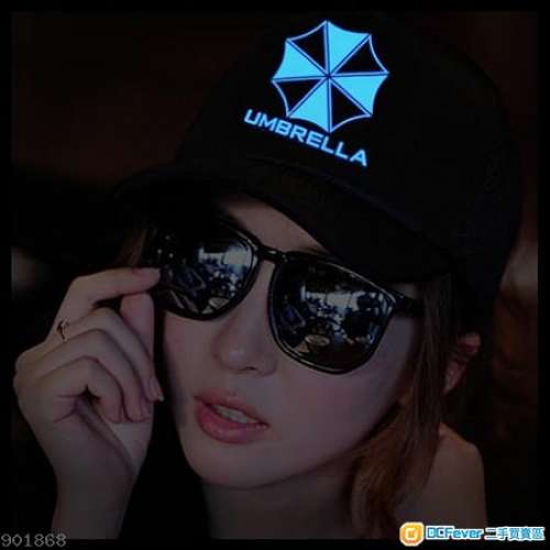 全新雨傘圖案夜光帽子 發光帽 螢光帽 藍光帽 棒球帽 鴨舌帽 鴨咀帽 鴨嘴帽 太陽帽 ...