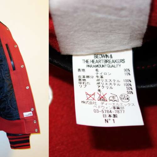 Bedwin牛皮袖捧球褸