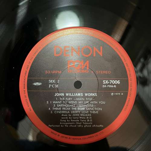 日本天龍PCM DENON The Croad Terry Grand Orchestra – John Williams Works  黑膠...