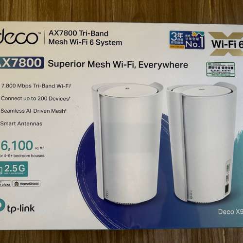 3隻全新 TP-Link X95 WiFi6 mesh router AX7800 Tri-band *CNN 3 *隻 （一隻冇火牛）