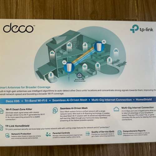 3隻全新 TP-Link X95 WiFi6 mesh router AX7800 Tri-band *CNN 3 *隻 （一隻冇火牛）