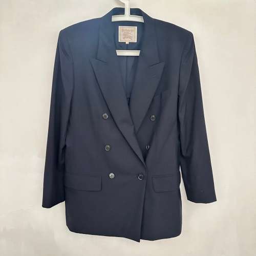新淨！女裝 Women Burberry Navy Double-breasted Blazer Coats Jacket Size 11 寳...
