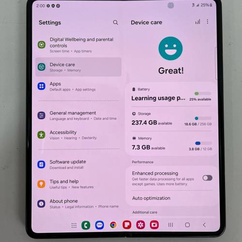 Samsung Galaxy Z Fold3 5G (F926U) 12/256gb 摺機有中文