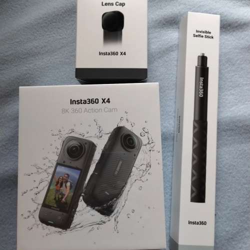 全新 未開封 Insta360 X4 8K + 自拍伸縮棍 + 鏡頭蓋