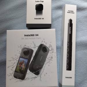 全新 未開封 Insta360 X4 8K + 自拍伸縮棍 + 鏡頭蓋