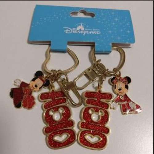 全新 DISNEY Mickey Minnie 米奇 米妮 紅雙喜 結婚 吊飾 鎖匙扣