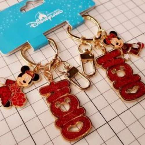 全新 DISNEY Mickey Minnie 米奇 米妮 紅雙喜 結婚 吊飾 鎖匙扣