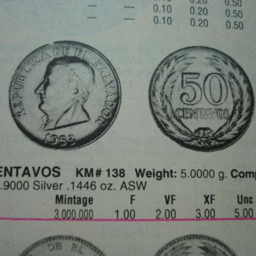 薩爾瓦多 1953 年發行 50 分銀幣