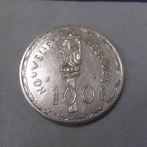 英法共管屬地新赫布里底群島 1966 年發行 100 法郎銀幣