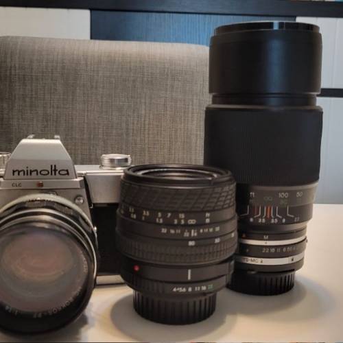 Minolta 古董菲林相機連3鏡頭