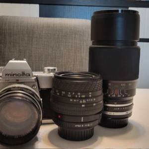 Minolta 古董菲林相機連3鏡頭