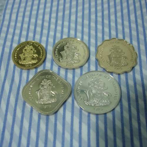 巴哈馬 1975 年發行硬幣 1 套 5 枚