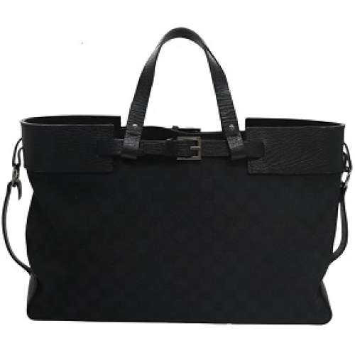 GG Canvas Tote Bag Silver Black 106251  yk16546 Silvery