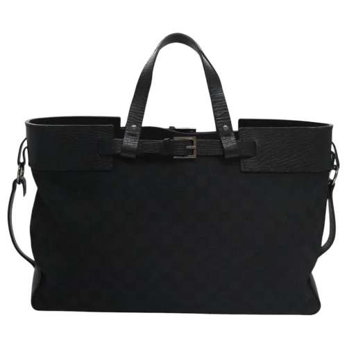 GG Canvas Tote Bag Silver Black 106251  yk16546 Silvery