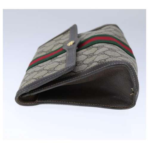 GG Supreme Web Sherry Line Clutch Bag PVC Beige Green Red 105465