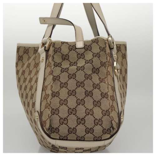 Canvas Abbey Tote Bag Beige White Gold 130736 92875 Golden