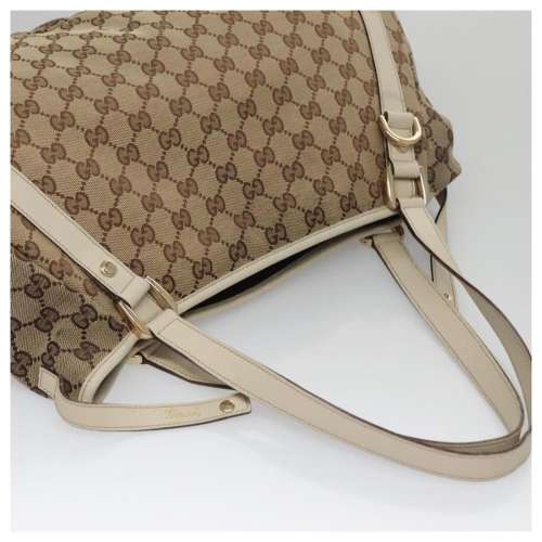 Canvas Abbey Tote Bag Beige White Gold 130736 92875 Golden