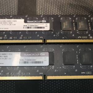 Desktop Ram TEAM  8GBx2 DDR3 1600 共16GB