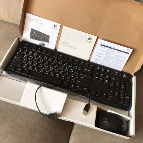⌨️ LOGITECH DESKTOP Keyboard Mouse Set MK120 Corded NEW 全新 羅技 滑鼠鍵盤組...