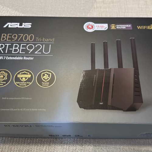 ASUS BE9700 RT-BE92U Router 三頻WiFi 7 二手 私人自讓