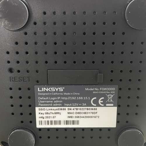 Linksys 5G Wi-Fi 6 路由器 FGW3000