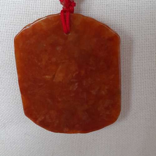 半價清貨快者得。紅翡A玉如意吊墜,50x40x5mm.配上紅翡頸鏈，6mm26寸，好工全紅色調...