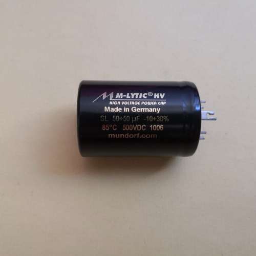 全新德國M-LYTIC HV 50+50UF 500V 音响電容一支