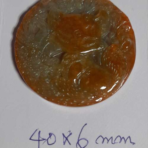 一手兩隻翡翠A玉紅翡狐狸吊墜 ，好工好水頭，狐狸機靈，圓滑高貴，旺桃花人緣。兩隻...