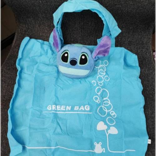 摺疊環保袋迪士尼史迪仔大頭公仔購物袋 Disney Stitch 摺疊環保袋 Doraemon 叮噹多...