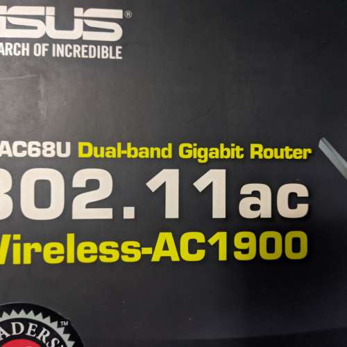 ASUS RT-AC68U AC1900 雙頻電競無線路由器-香港行貨有盒齊配件(100% WORK)